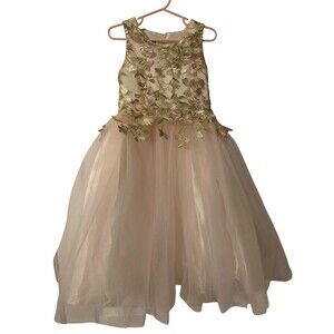 Chasing Fireflies Dress Girls 4 Floral Embroidered Tulle Party Gown Special